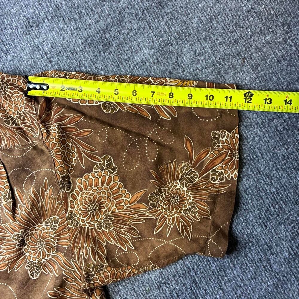 Tommy Bahama Dragon Floral Hawaiian Shirt Mens XL Brown Short Sleeve Rayon Blend - Picture 7 of 8